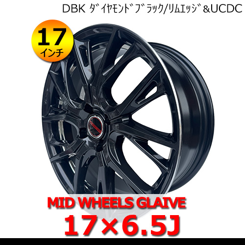 17インチ 新品 MID WHEELS GLAIVE 17×6.5J IN45 4H PCD100 アルミホイール4本